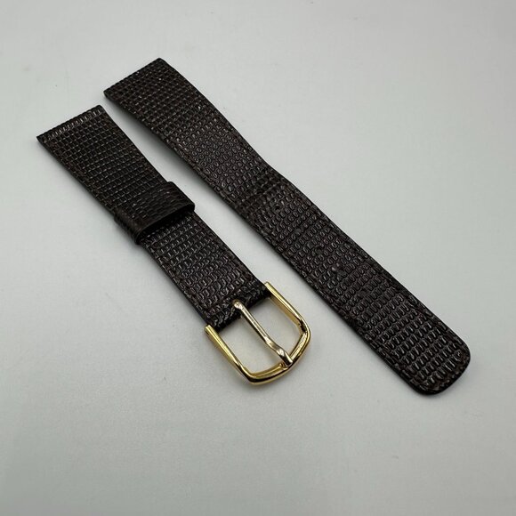 Seiko Watch Replacement Band 20MM Men Women Embossed Leather Gold Buckle - Picture 3 of 7